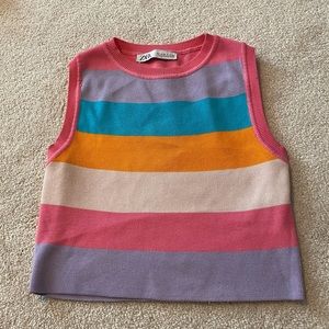 Zara basic cropped knit top